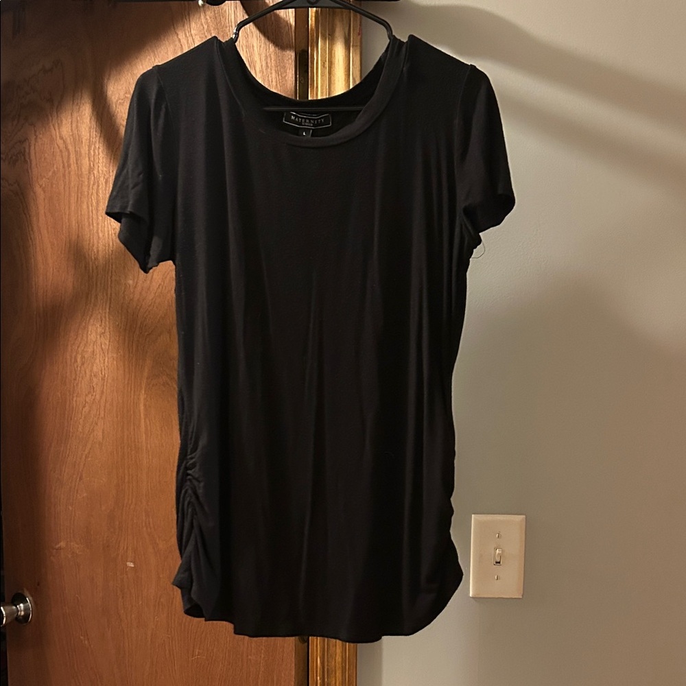 Elegant Black Short Sleeve V neck